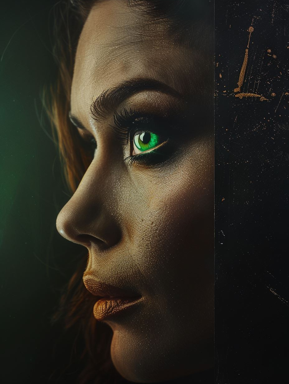 Emerald Gaze Neon Mysticism