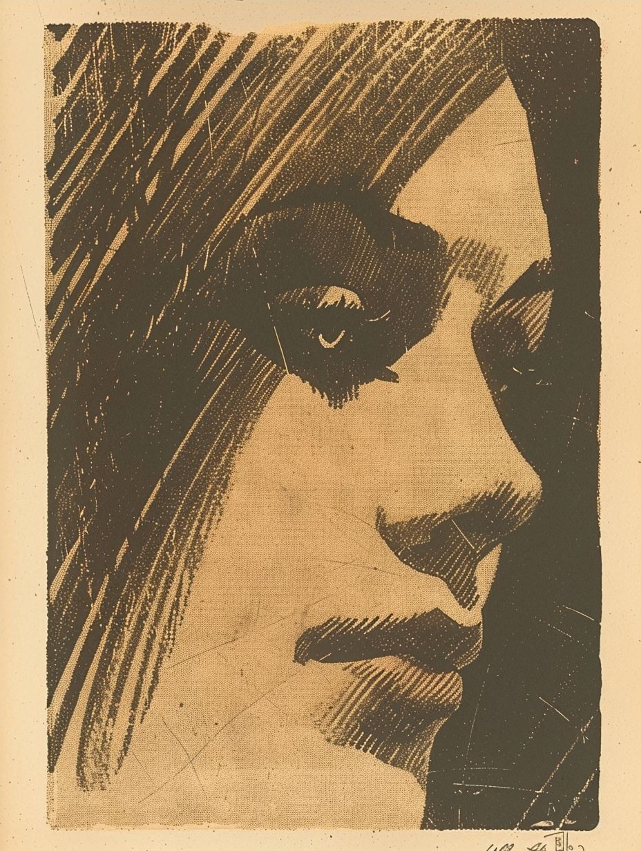 Vintage Sepia Screenprint