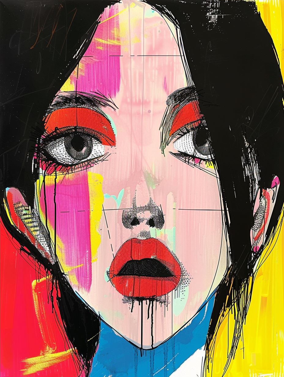 Neon Splatter Urban Portrait