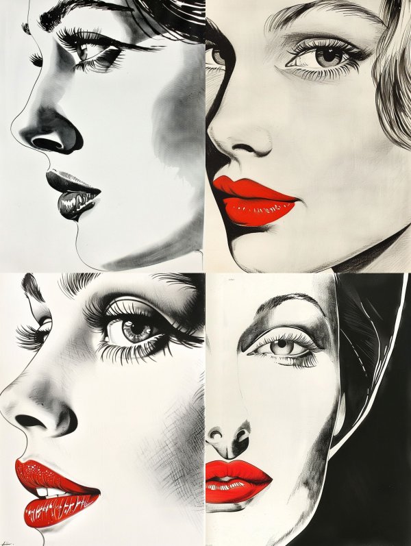 Noir Ink Portrait Elegance