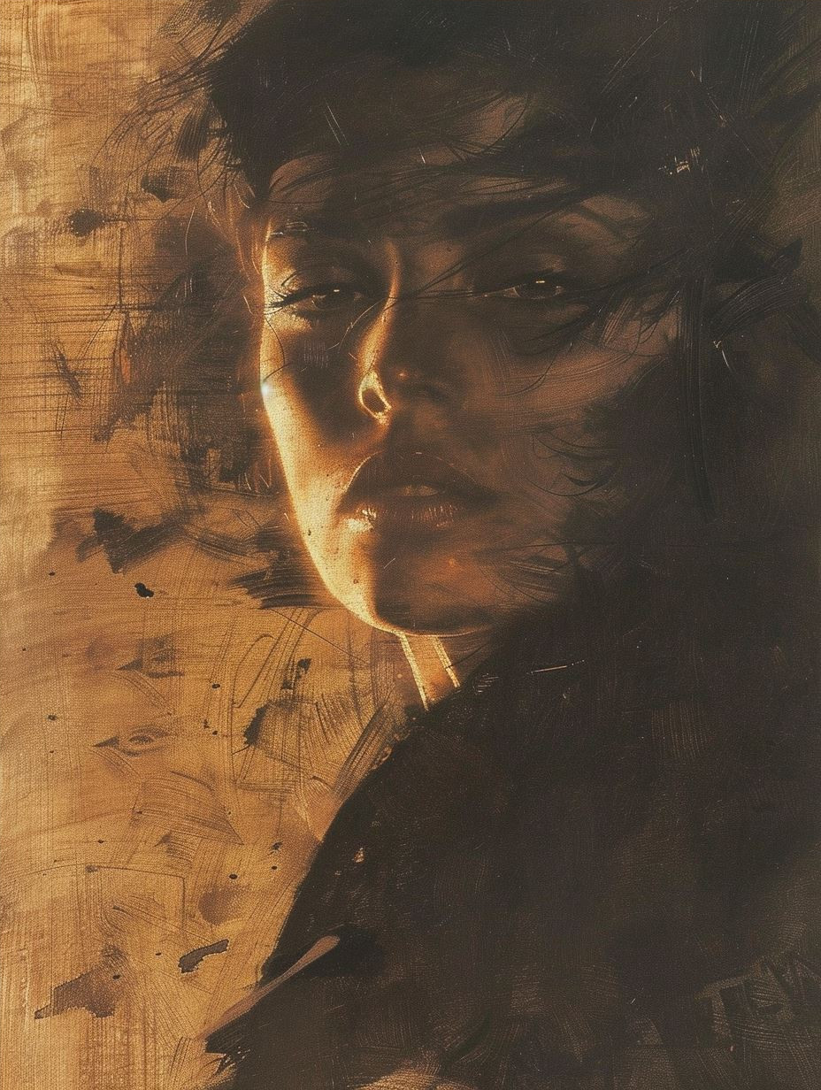 Golden Shadows Dramatic Portrait