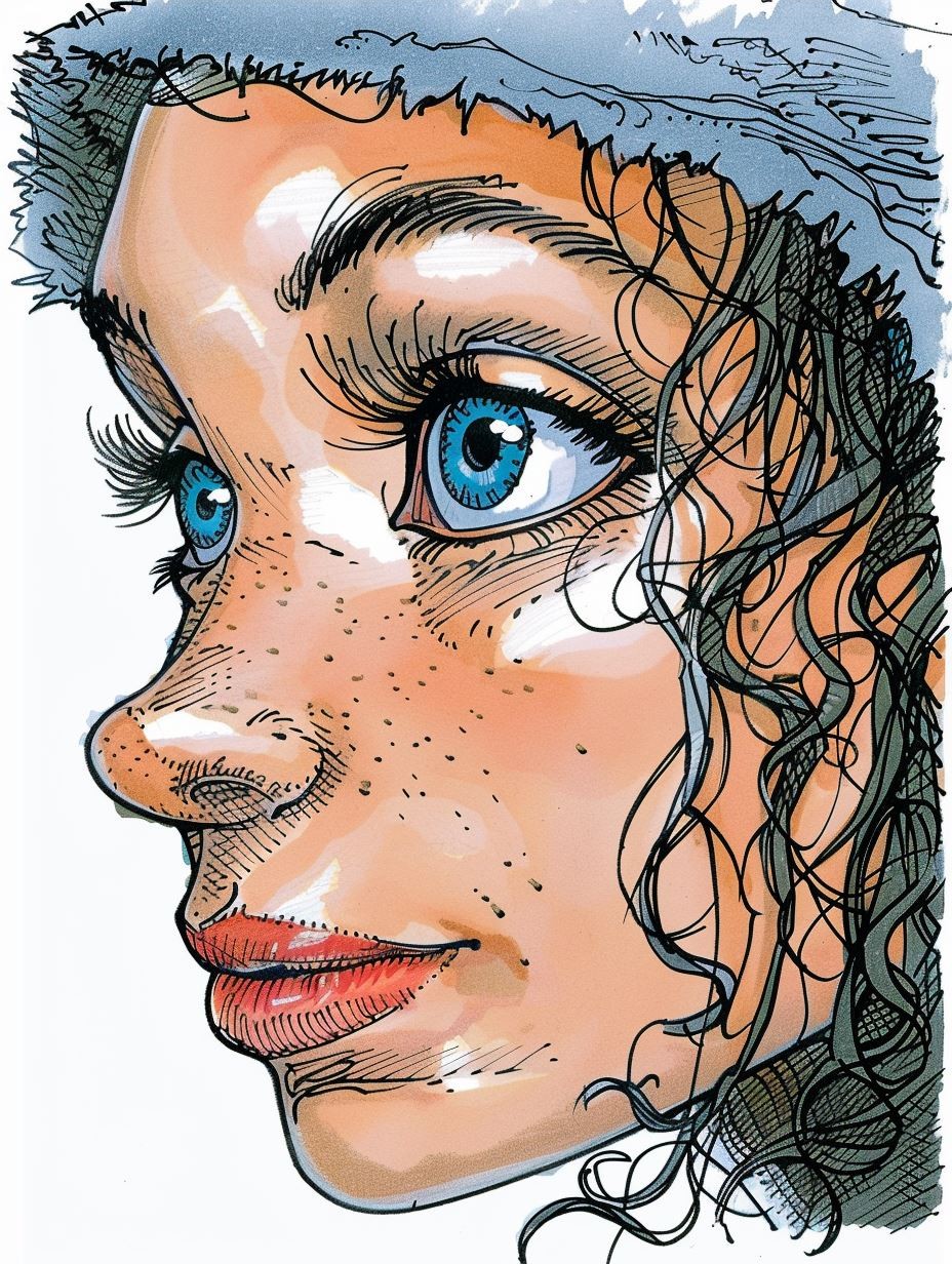 Vibrant Ink Portrait Study