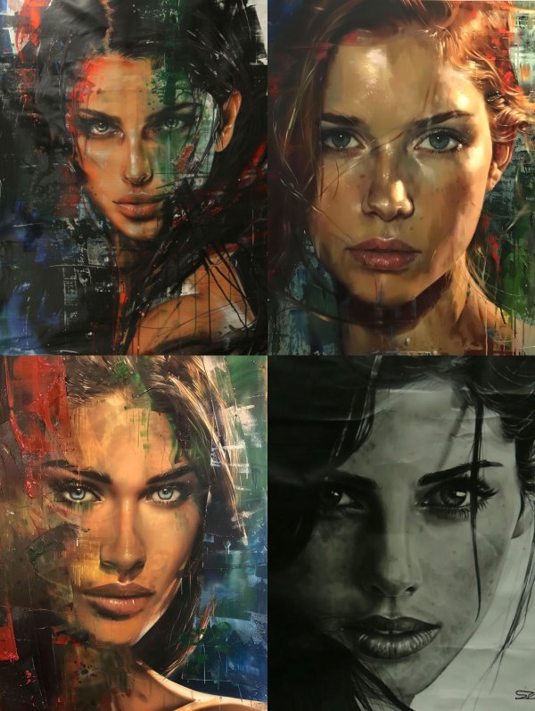 Abstract Expressionist Female Portrait