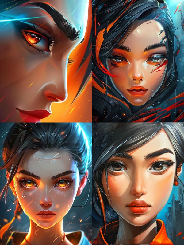 Neon Ember Cinematic Portrait