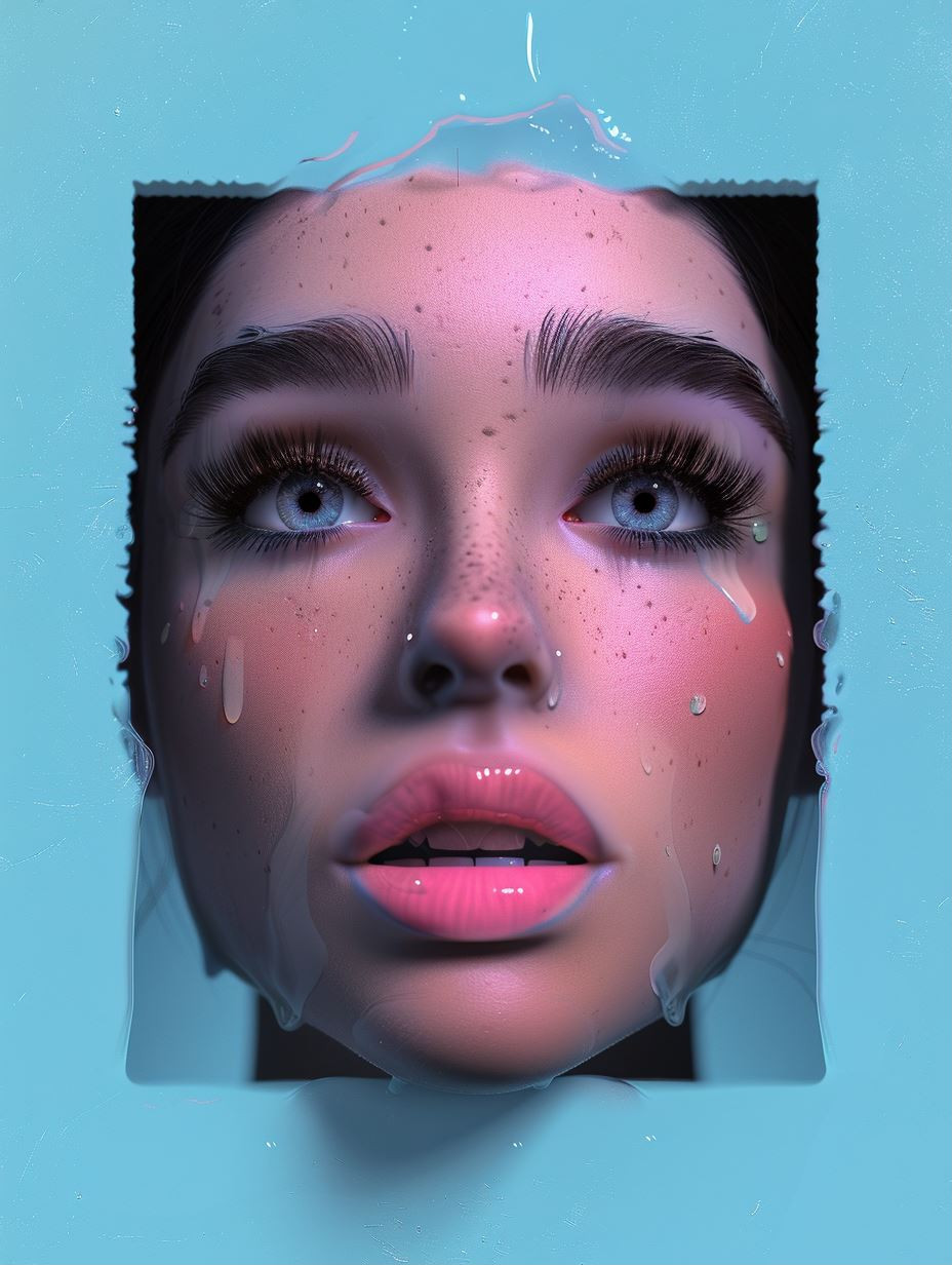 Ethereal Gaze Through Liquid Glass