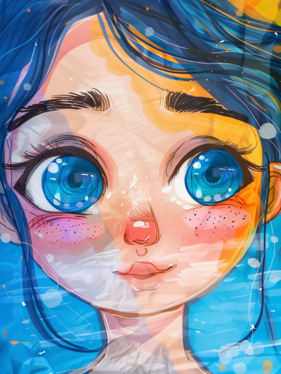 Ethereal Blue Gaze Portrait