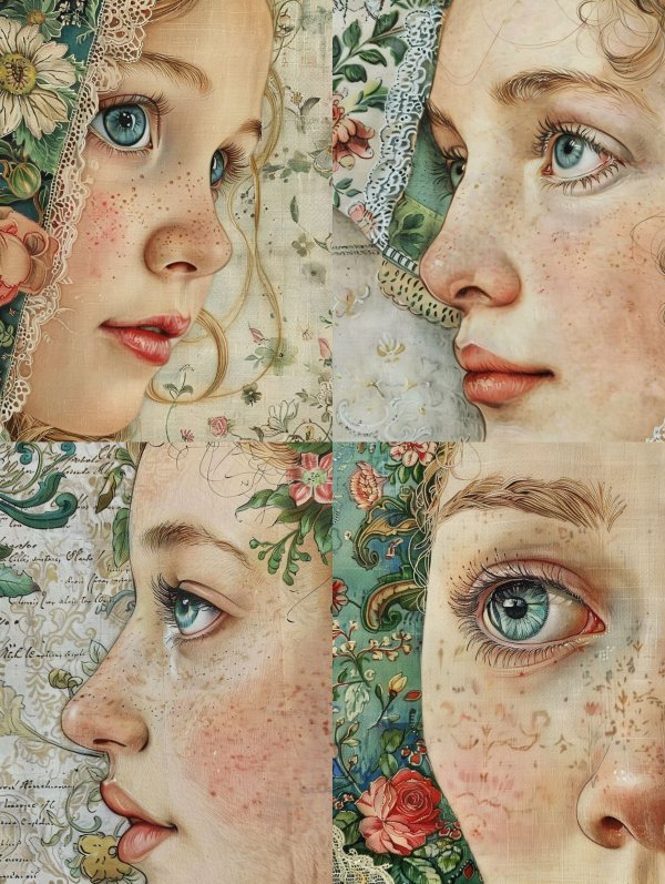 Vintage Lace Floral Portrait