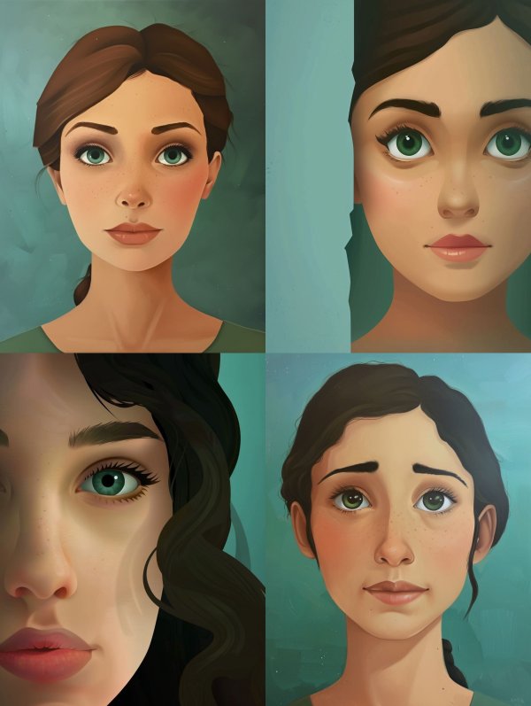 Serene Gaze Digital Portrait