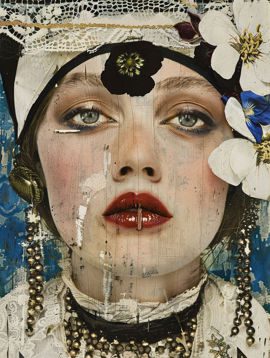 Fragmented Elegance in Mixed Media