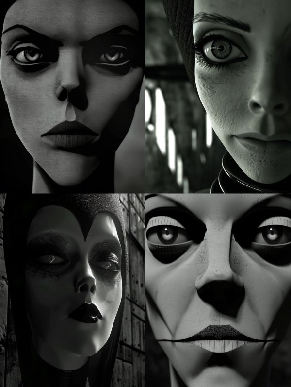 Noir Ethereal Shadow Portrait