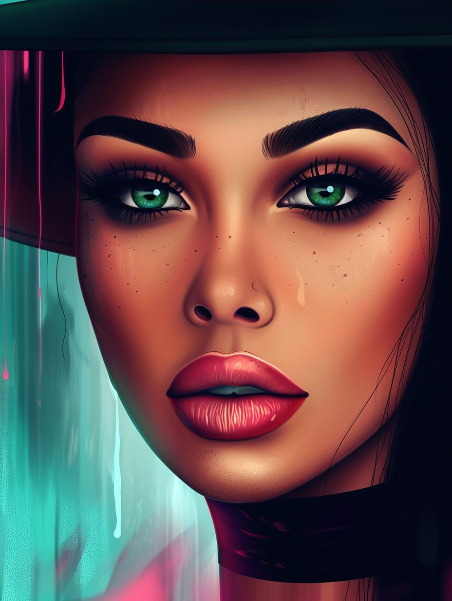 Neon Prism Ethereal Portrait