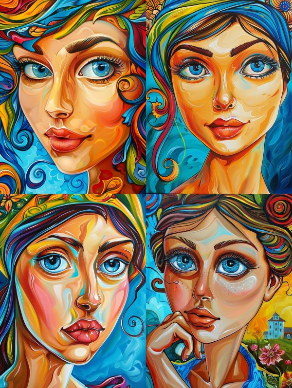 Vibrant Swirling Portrait Art