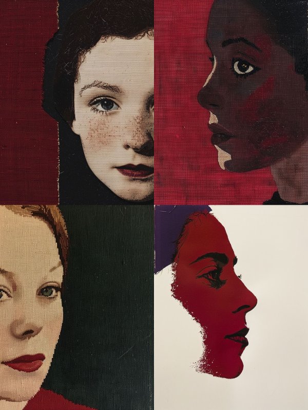 Vintage Textile Portrait Study