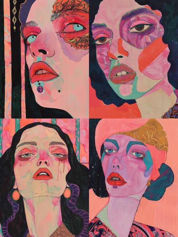 Neon Surrealist Portrait Study
