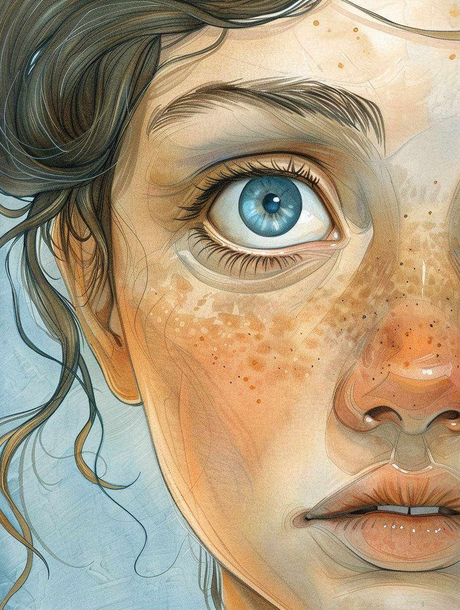 Ethereal Gaze of Sun-Kissed Freckles