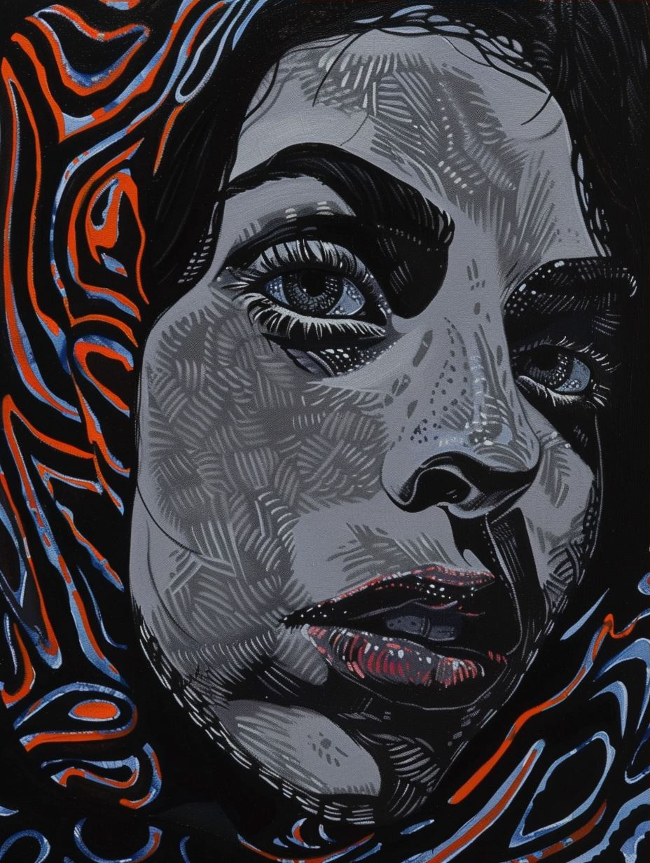 Neon Psychedelic Portrait Fusion
