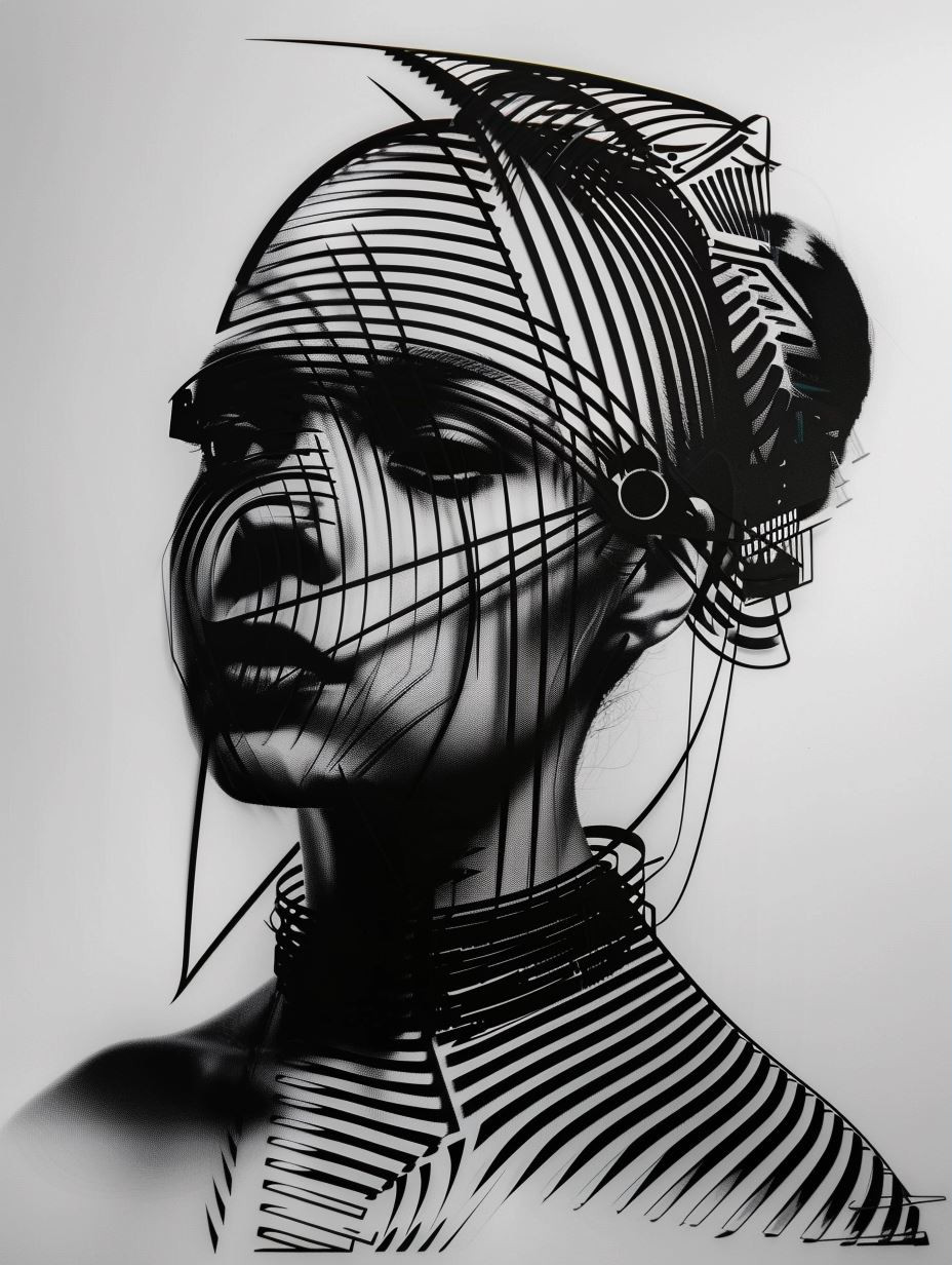 Linear Topographic Human Portrait