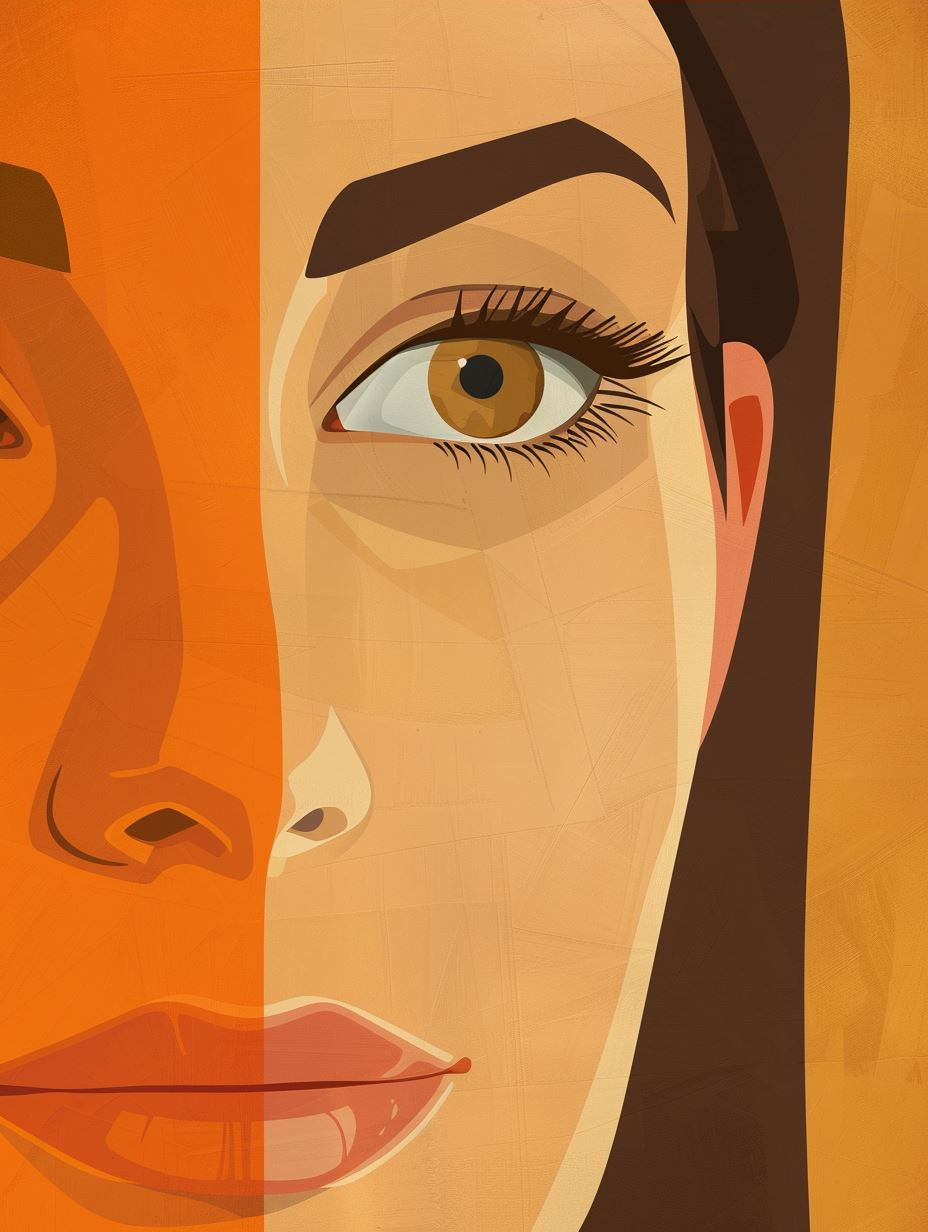 Geometric Amber Portrait Study