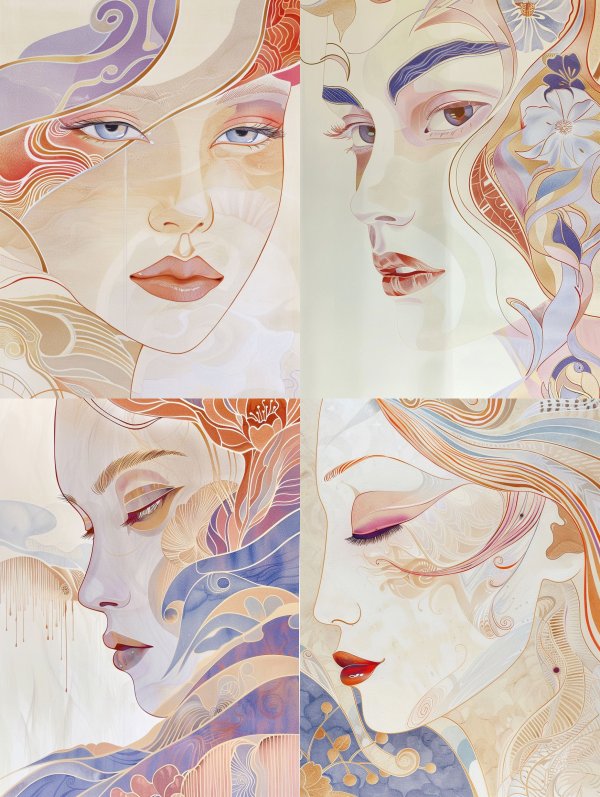 Ethereal Art Nouveau Portrait