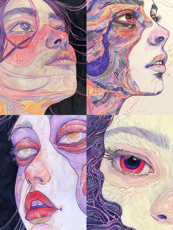 Neon Psychedelic Portrait Study