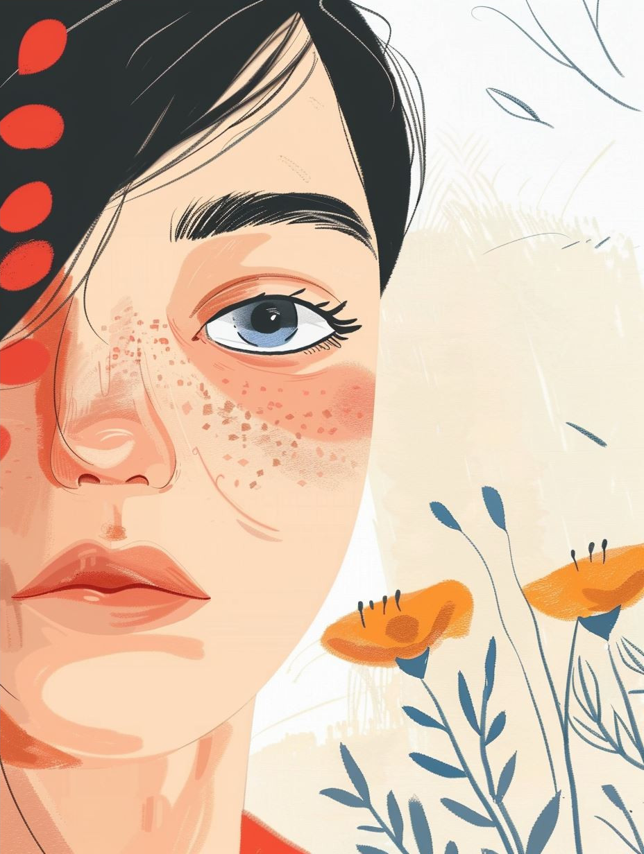 Modern Minimalist Freckled Portrait