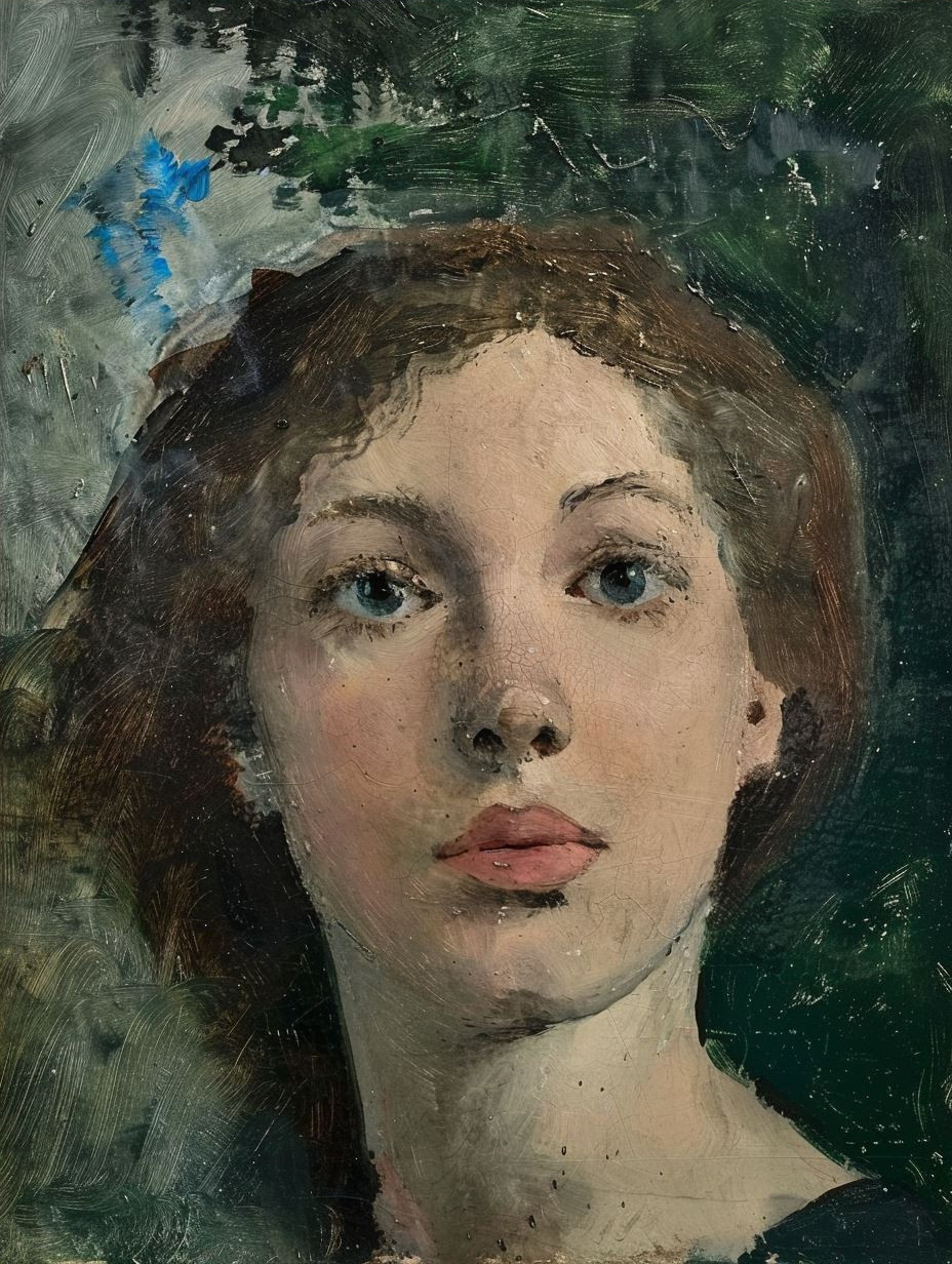 Melancholy Gaze in Oil