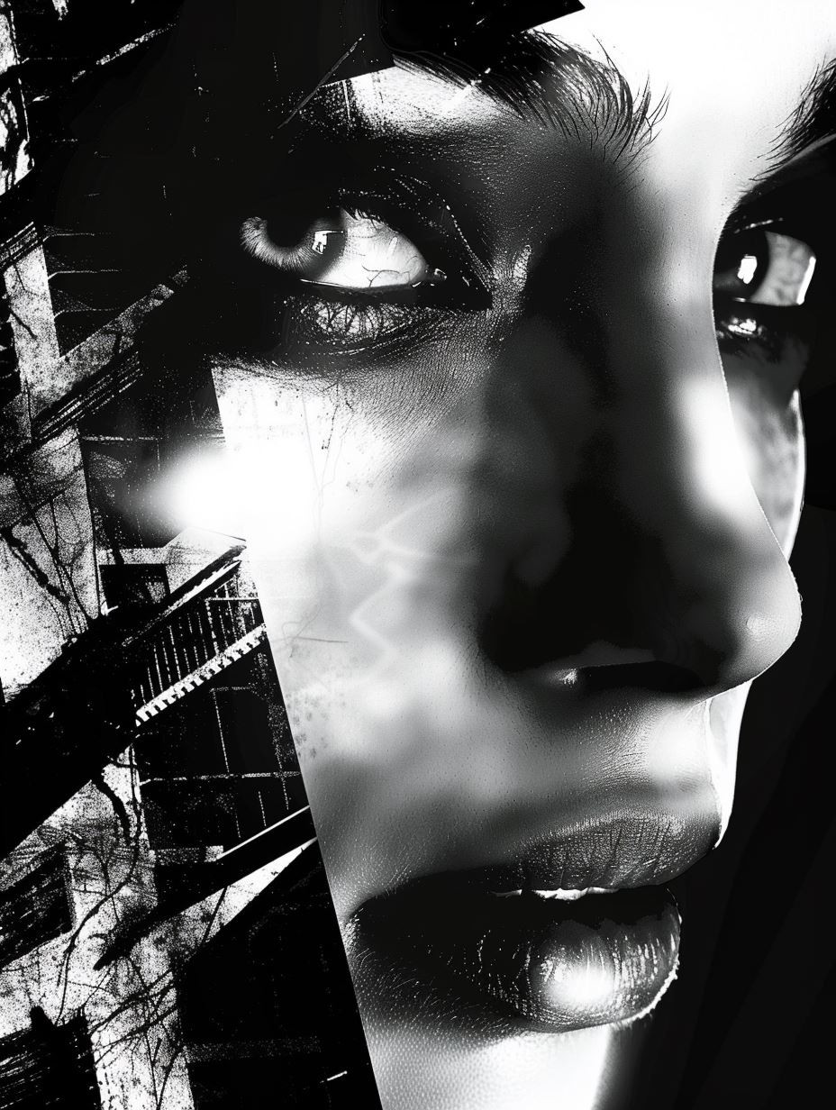 Noir Fragmented Digital Portrait
