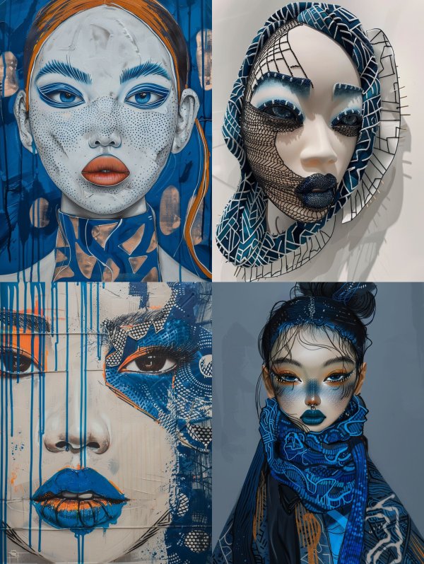 Azure Ethereal Porcelain Portrait