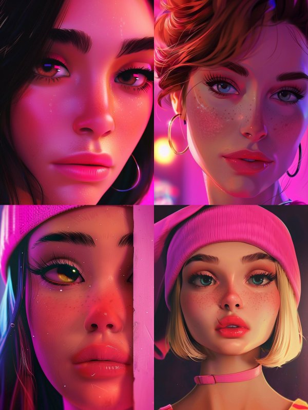 Neon Glow Cyberpunk Portrait