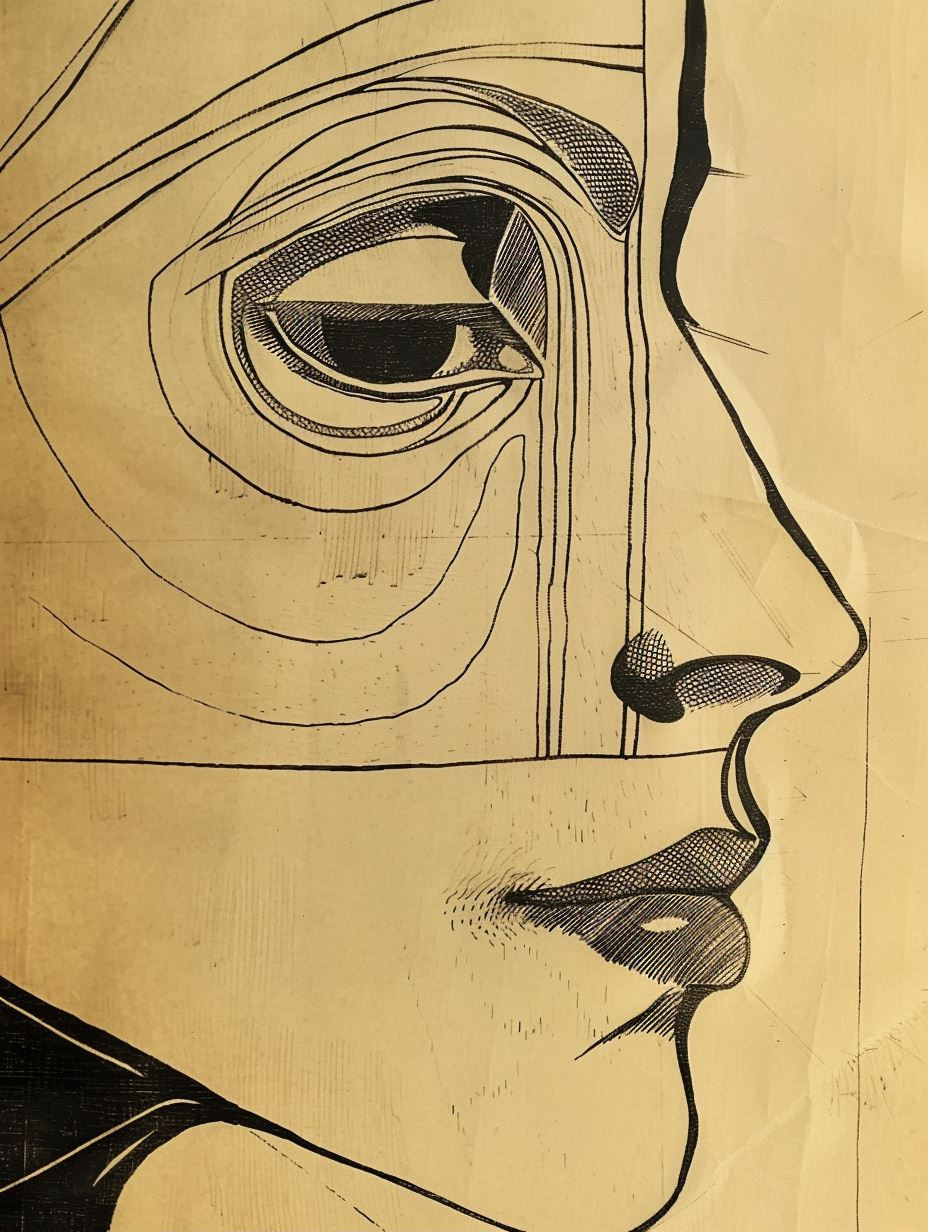 Abstract Linear Portrait Study
