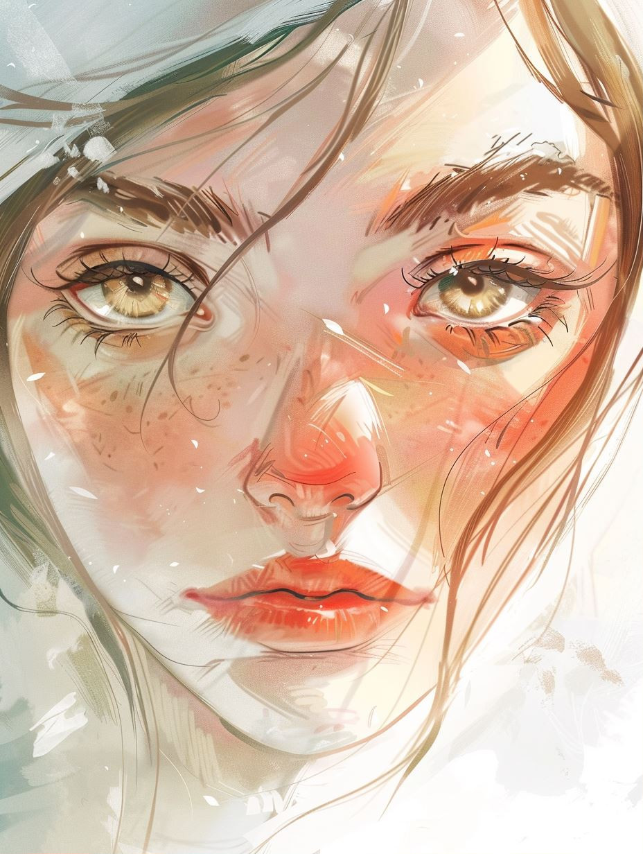 Ethereal Gaze in Soft Pastels