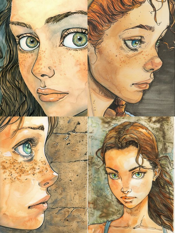 Ethereal Watercolor Portrait Studies
