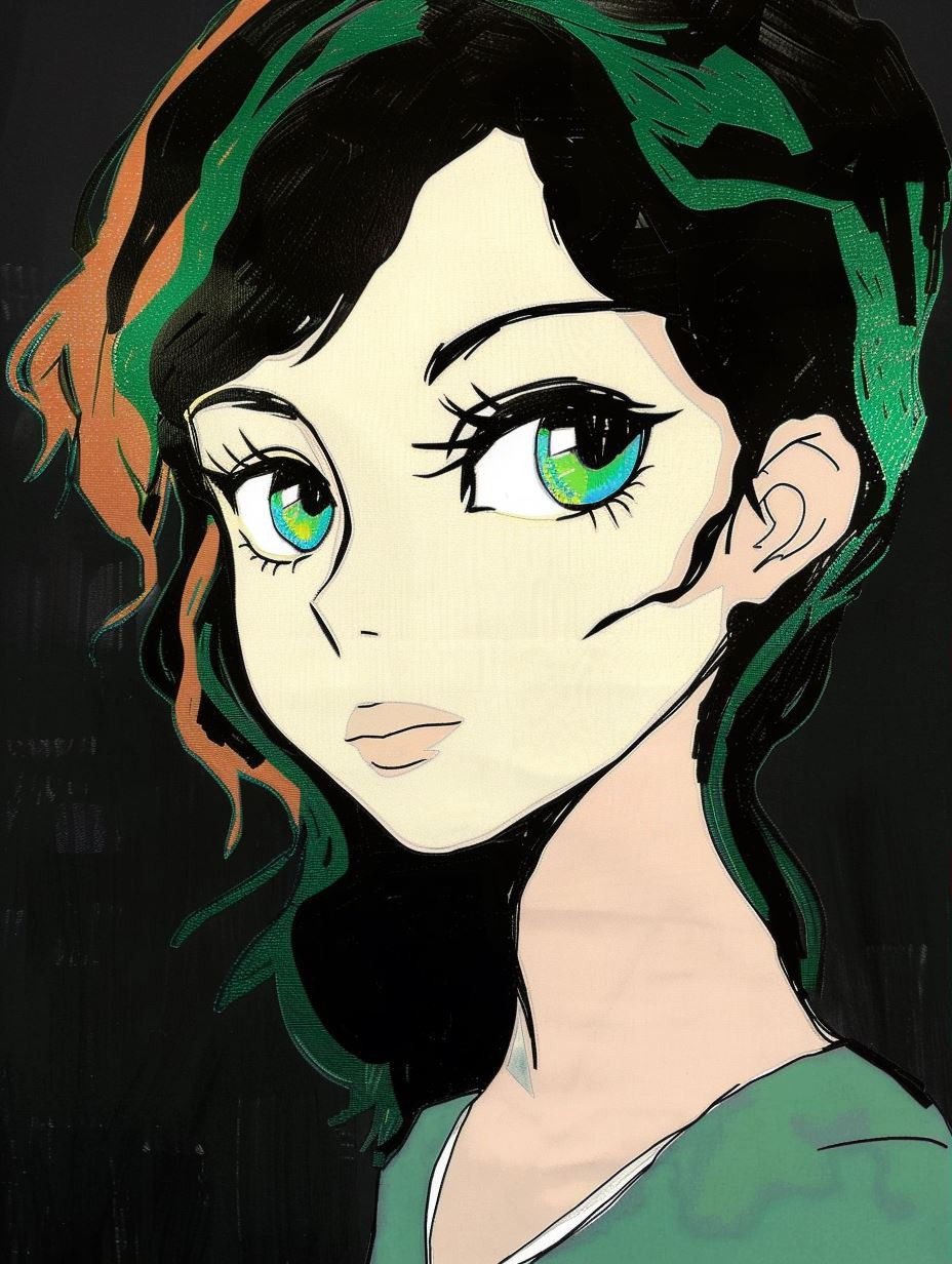 Emerald Gaze Stylized Portrait