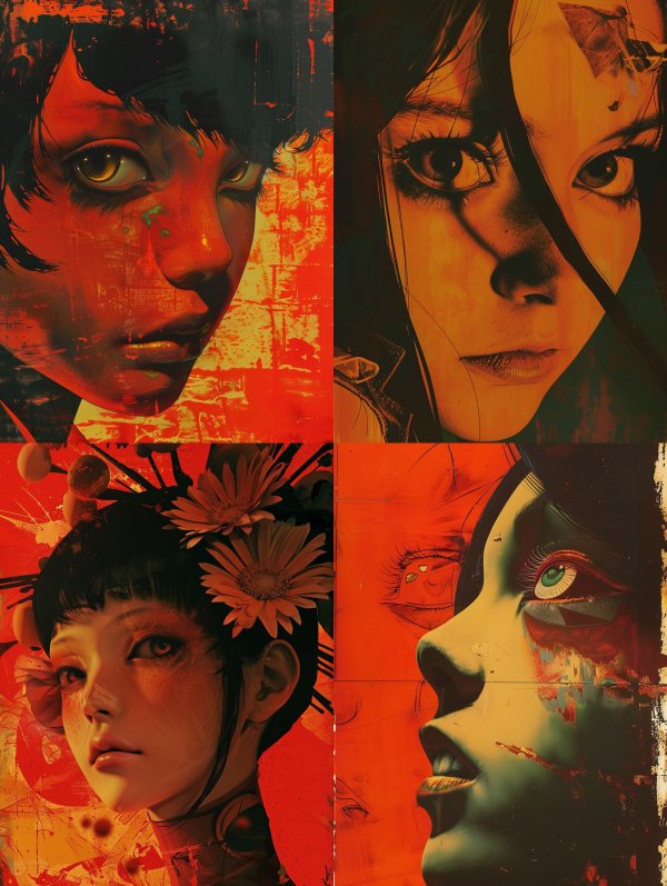 Crimson Cyberpunk Gaze