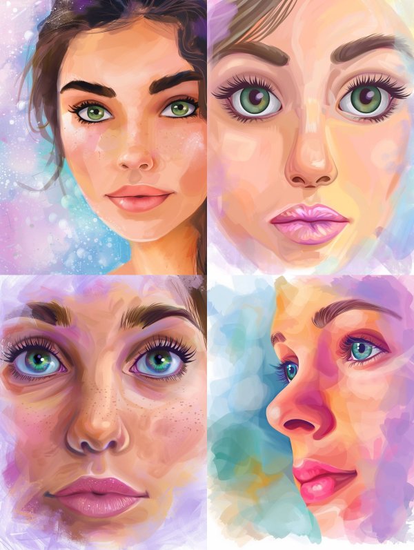 Ethereal Pastel Digital Portrait