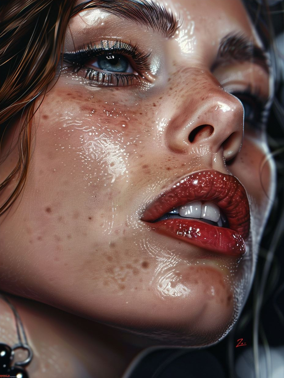 Hyper-Realistic Dewy Skin Portrait - Image 4