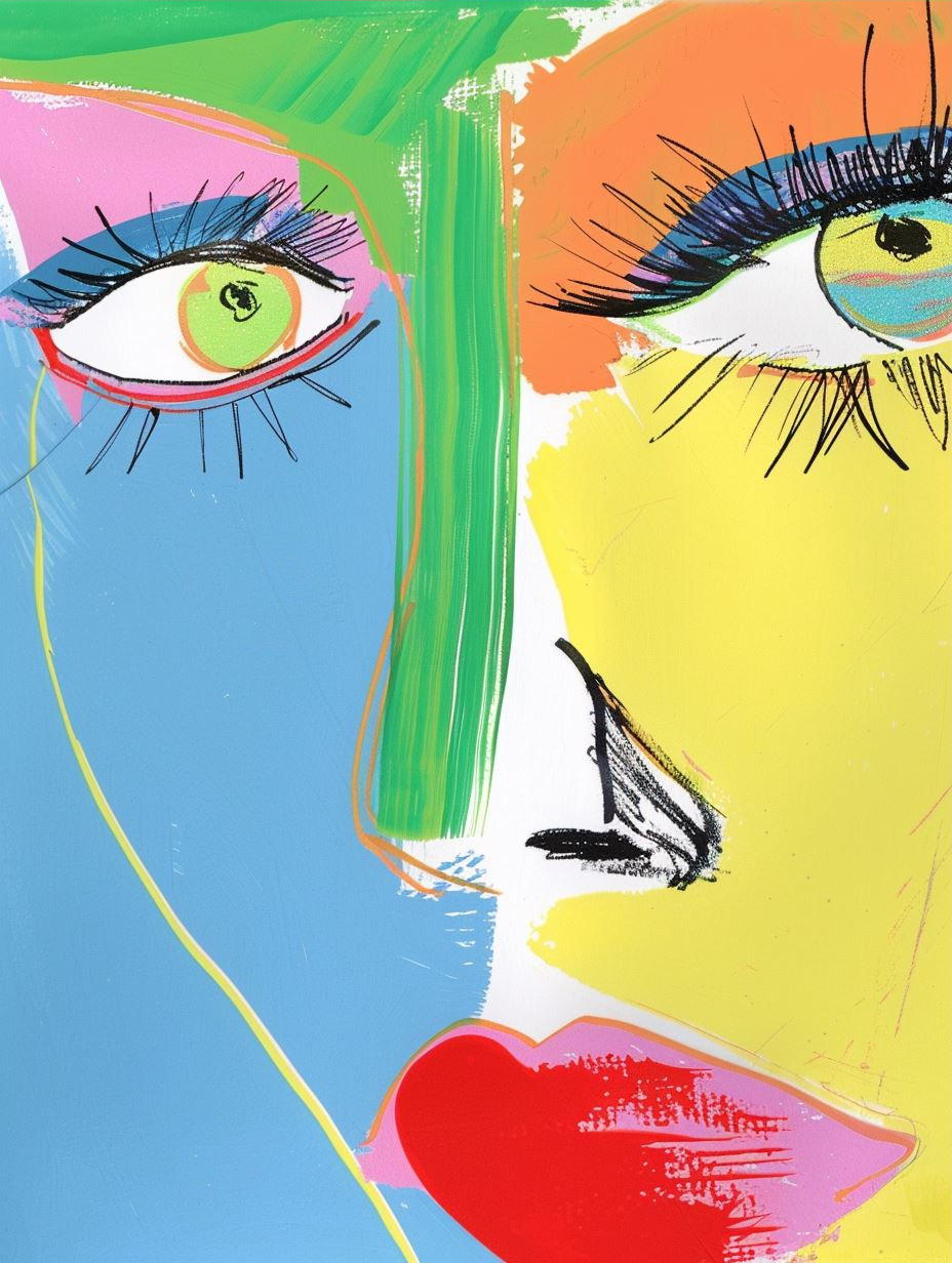 Vibrant Abstract Portrait Study