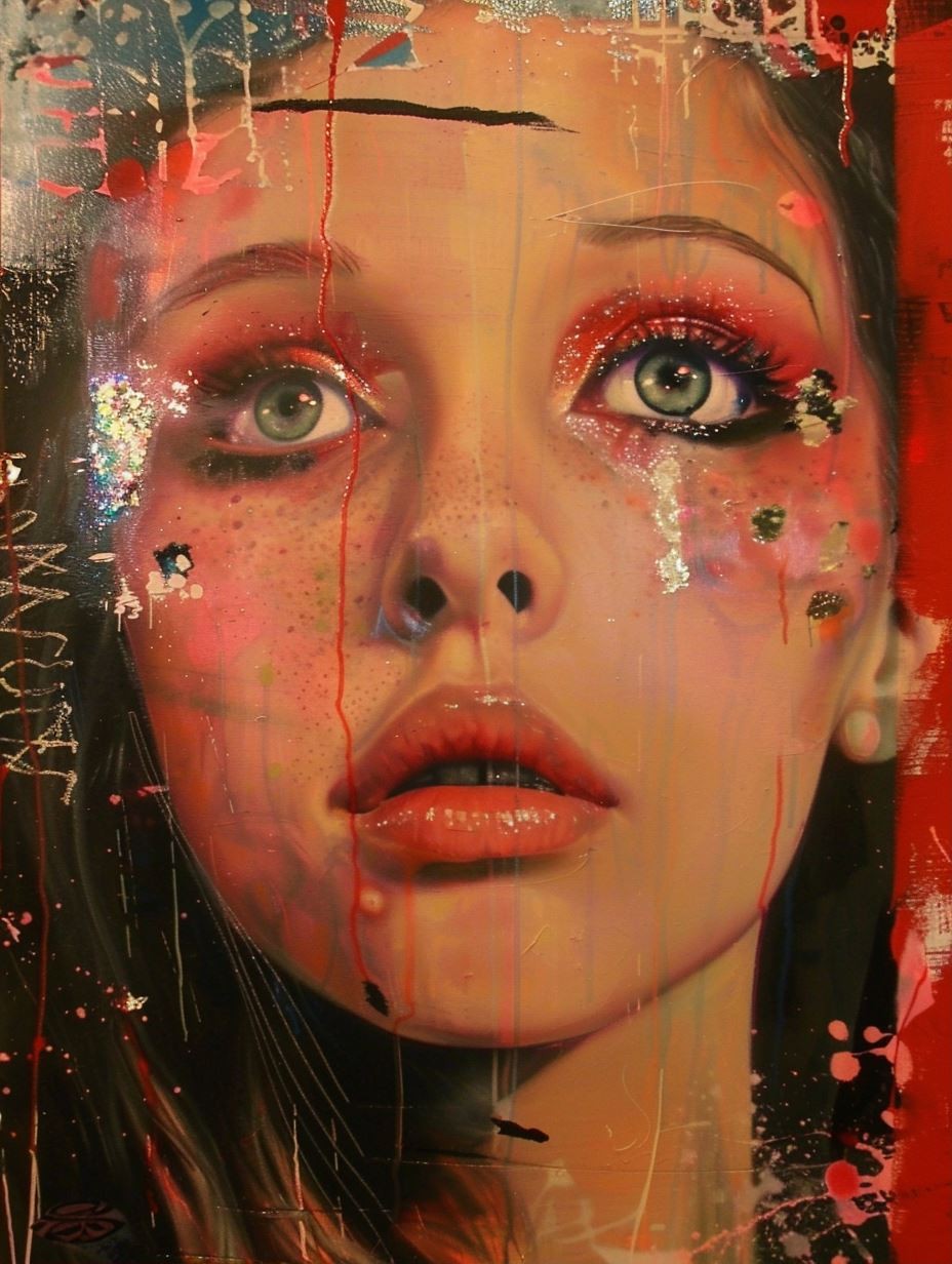 Crimson Glitch Portrait 3