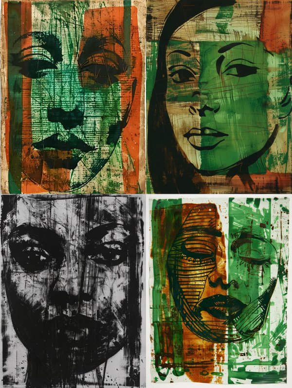 Abstract Fragmented Portrait Study