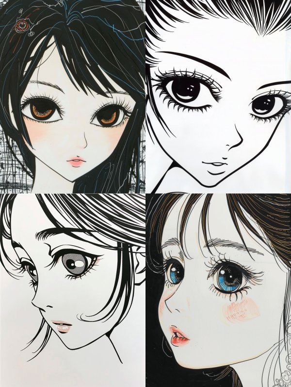 Elegant Shojo Manga Portrait Study