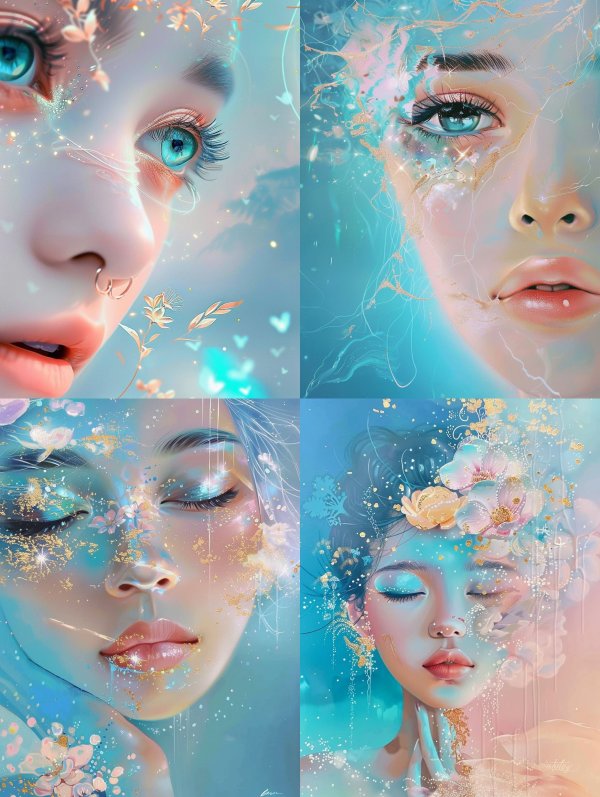 Ethereal Azure Dreamscape Portrait
