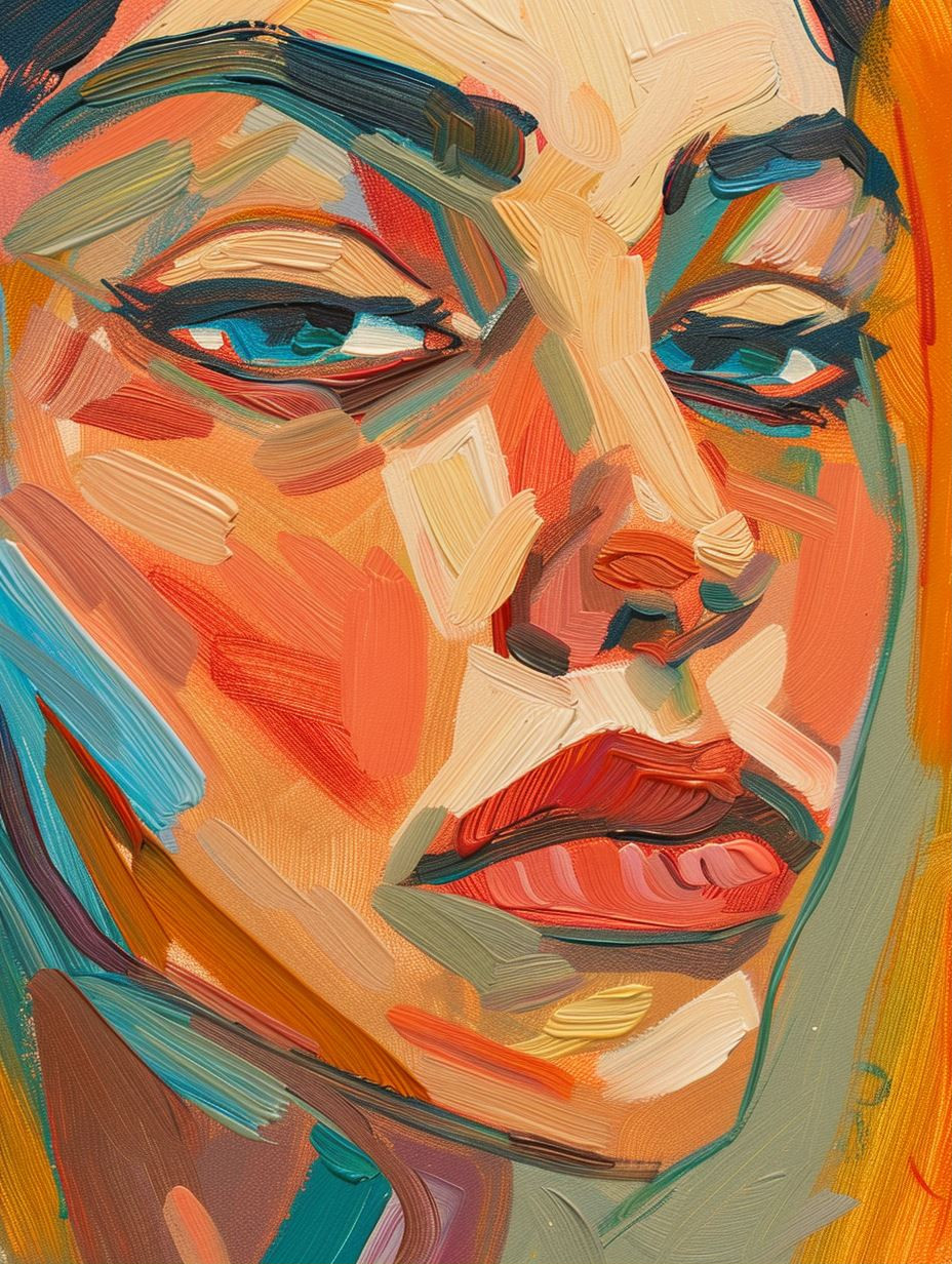 Vibrant Impasto Portrait Study