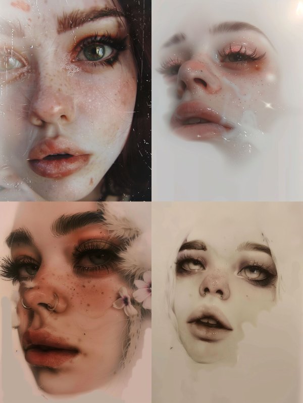 Ethereal Gaze Through Frosted Glass