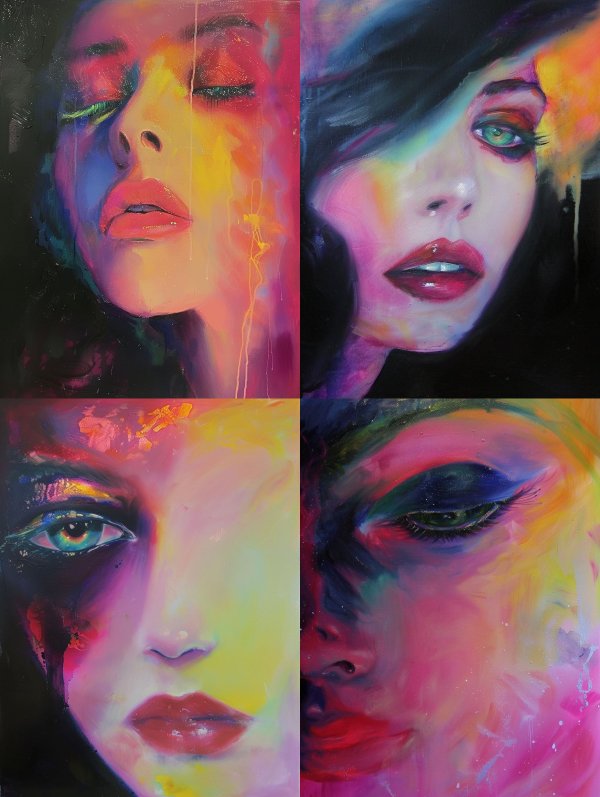 Neon Dreams Ethereal Portrait