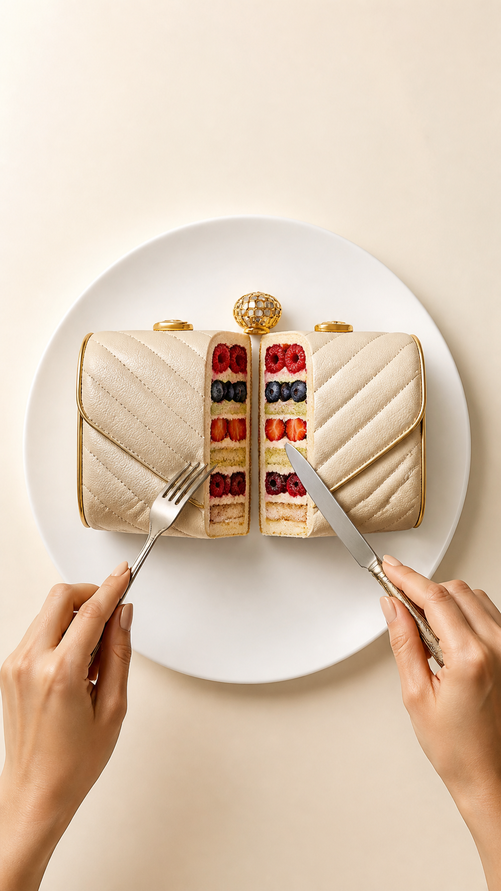 Minimalist top-down food photography (top view, flat lay)...