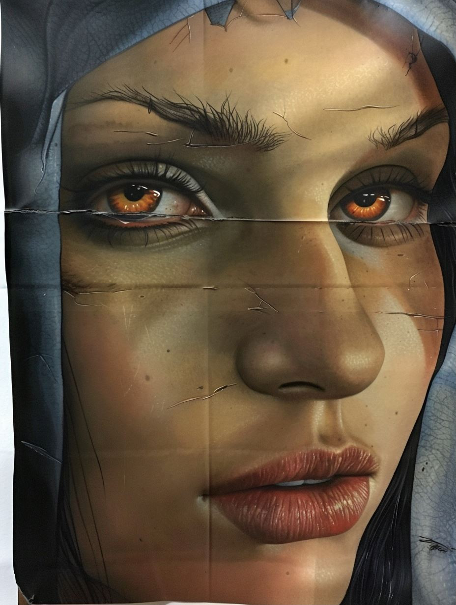 Amber Eyes Distressed Portrait