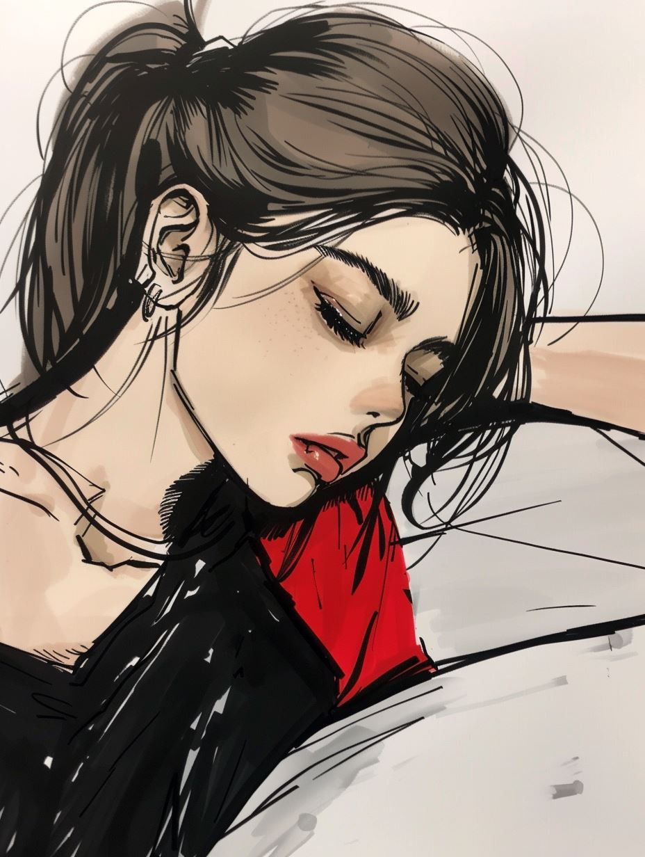 Melancholy Ink and Crimson Hue