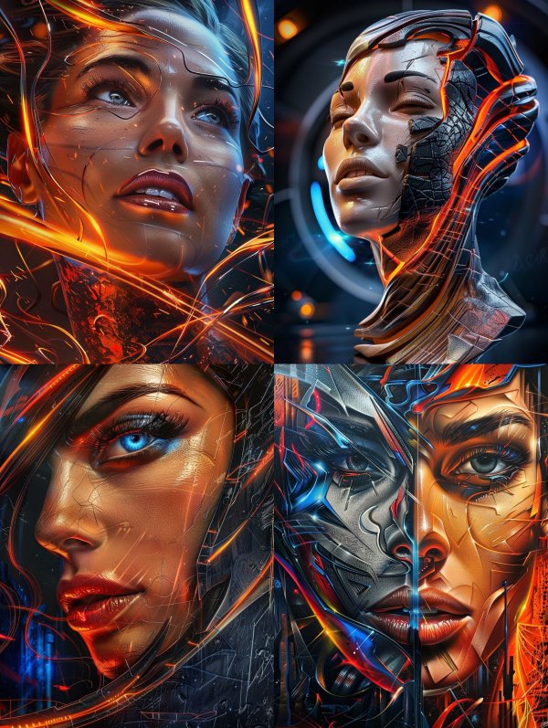 Molten Energy Cybernetic Portrait