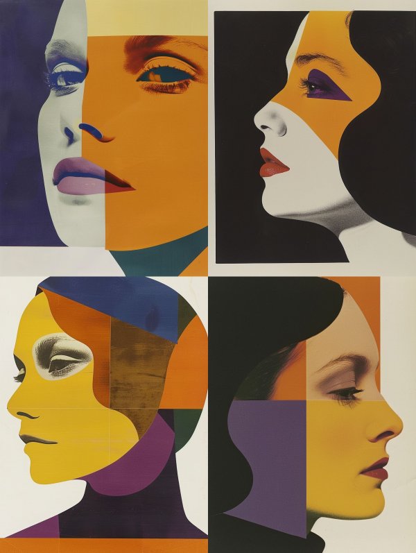 Fragmented Gaze in Bold Color