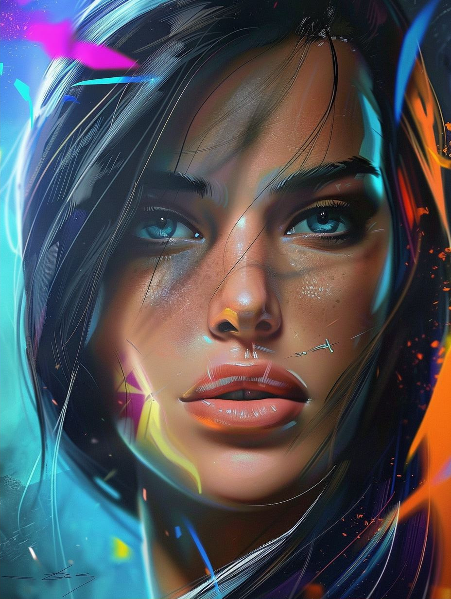 Neon Glow Ethereal Portrait